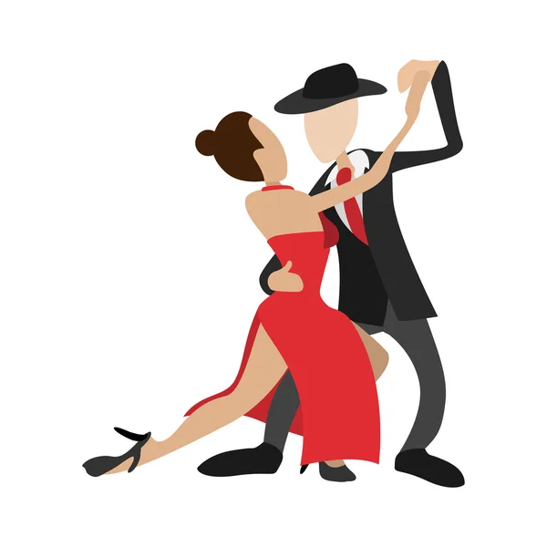 Coppia ballando tango icona del cartone animato — Vettoriale Stock