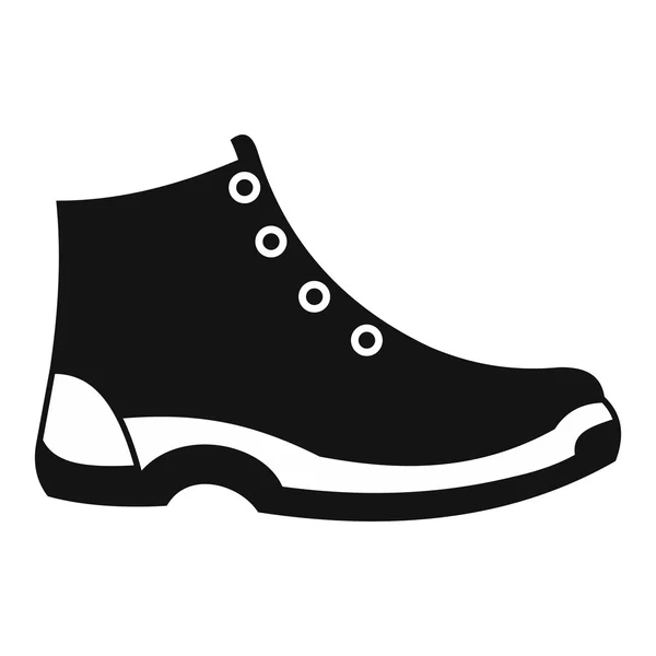 Turist skor svart enkel ikon — Stock vektor
