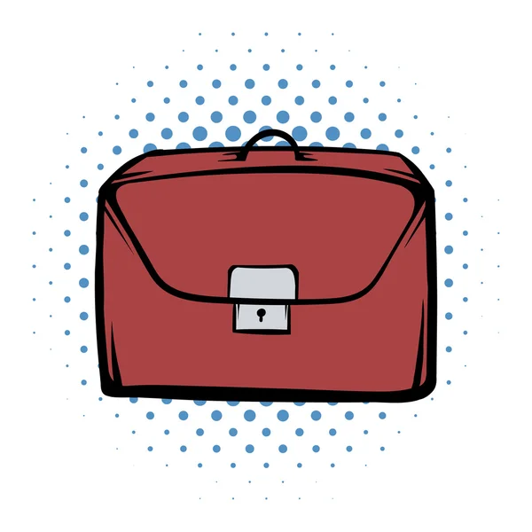 Barna üzleti táska képregények ikon — Stock Vector