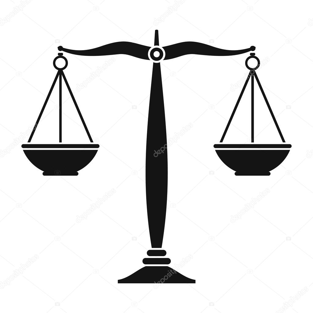 Justice scales black icon