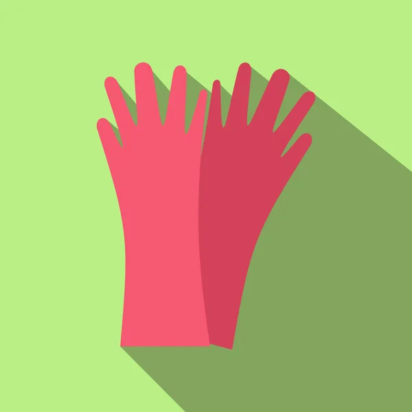 Guantes de goma rojos planos — Vector de stock