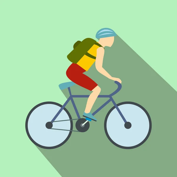 Tourisme à vélo avec sac à dos — Image vectorielle