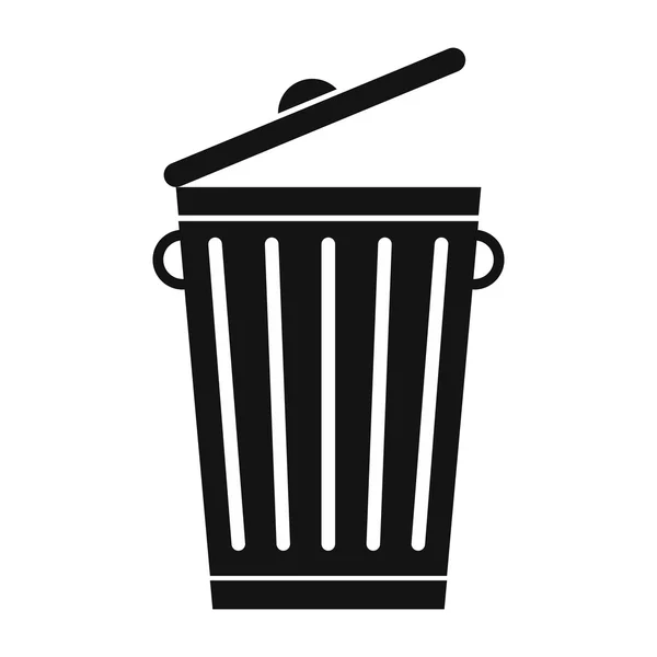 Trash can black simple icon — Stockvector