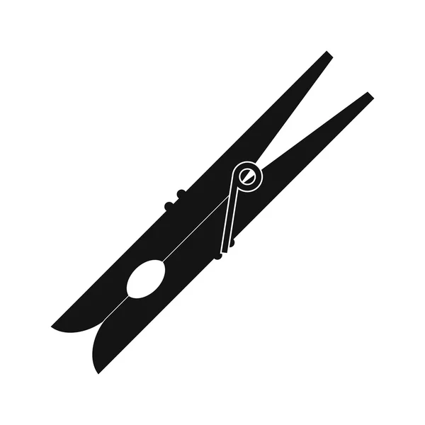 Дерев'яна шпилька для одягу чорна проста іконка — стоковий вектор