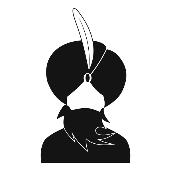 Magicien oriental noir icône simple — Image vectorielle