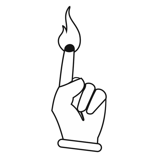 Палець чорний простий значок — стоковий вектор