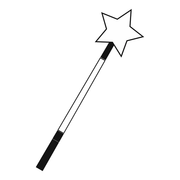 黒魔法の杖シンプルなアイコン — ストックベクタ