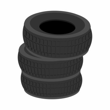Pile of car tires cartoon icon clipart