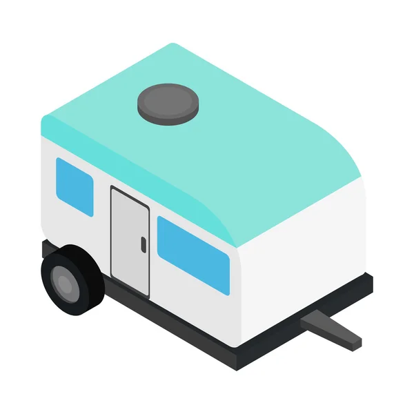 Camping trailer 3d isometrisk ikonen — Stock vektor
