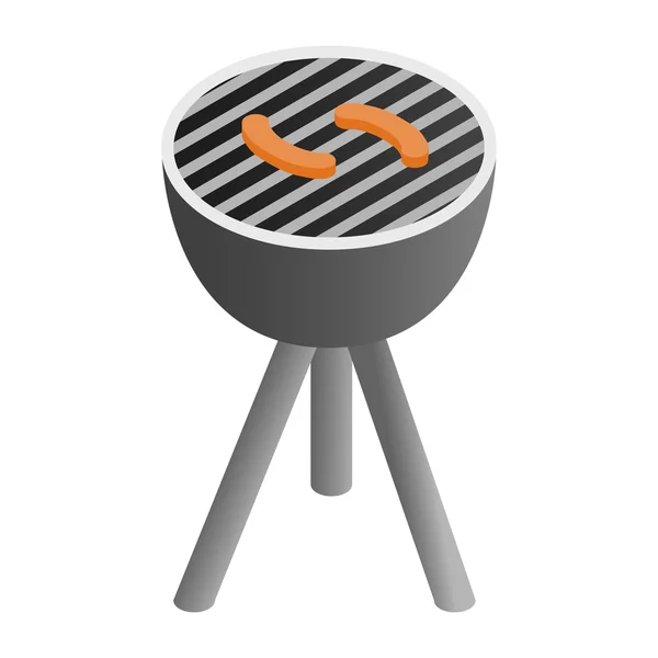 Saucisses grillées icône 3d isométrique — Image vectorielle