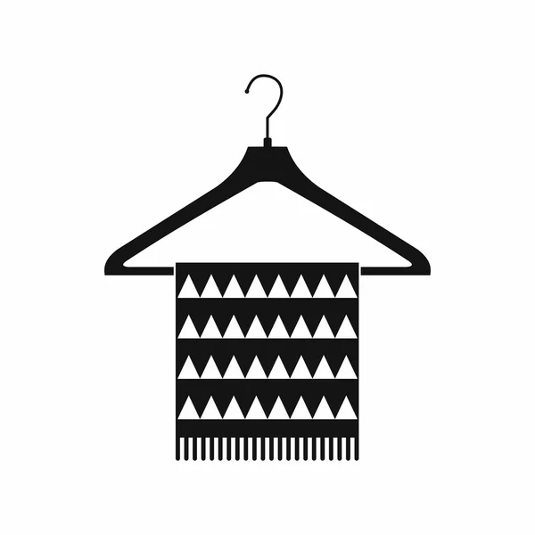Halsduk på klädhängare svart enkel ikon — Stock vektor