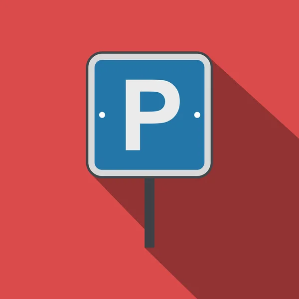 Parken Verkehrszeichen flach Symbol — Stockvektor