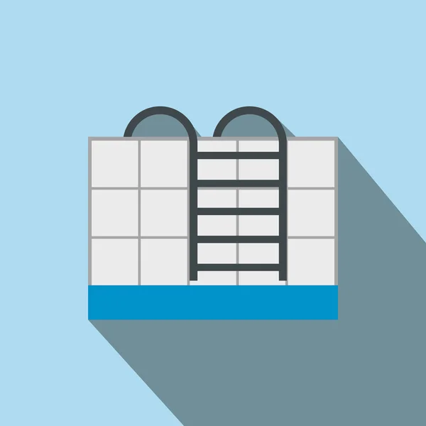 Treppe des Schwimmbades flach Symbol — Stockvektor