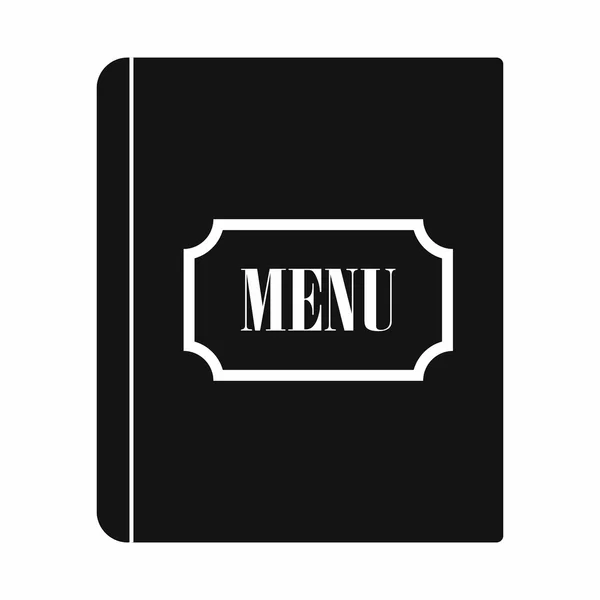 Menu restaurant noir icône simple — Image vectorielle