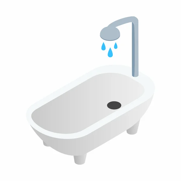 Bañera con ducha ícono isométrico 3d — Vector de stock