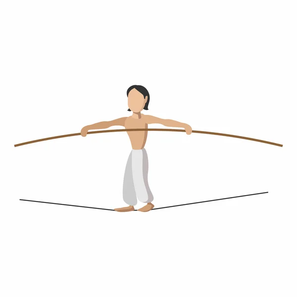 Tightrope walker dibujos animados — Vector de stock