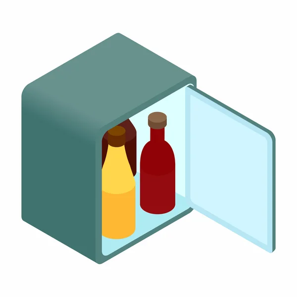 Mini hűtőszekrény izometrikus 3d ikon — Stock Vector