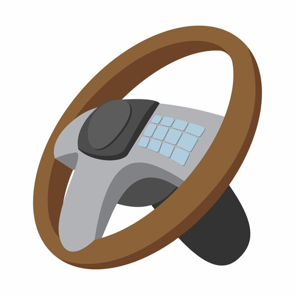 Car steering wheel cartoon illustration