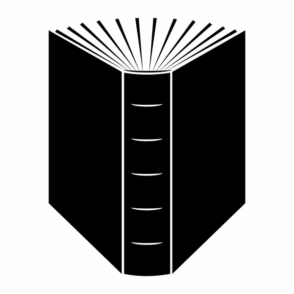 Het einde van open boek zwarte eenvoudige pictogram — Stockvector