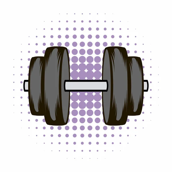 Barbell comics icon — Stock Vector