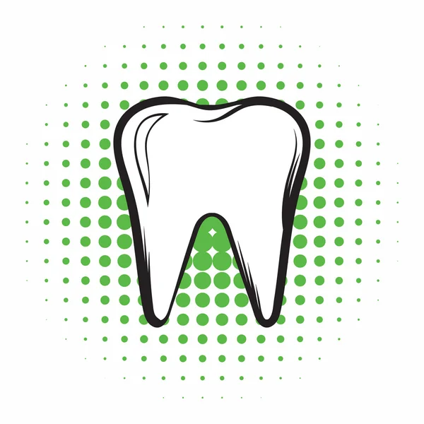 Tooth comics icon — Stock Vector