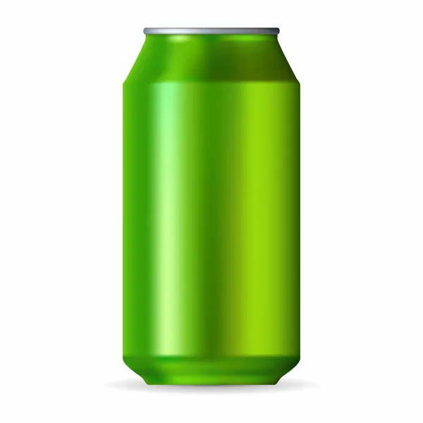 现实的绿色铝罐 — 图库矢量图片