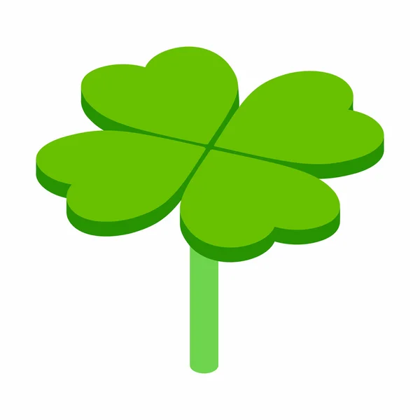 Four-leaf clover isometric 3d icon — Stock Vector