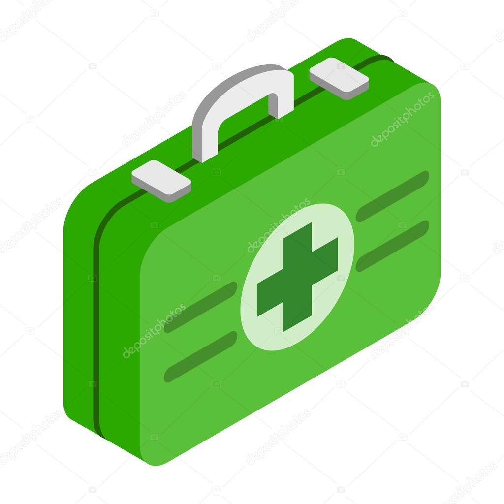First aid kit 3d isometric icon
