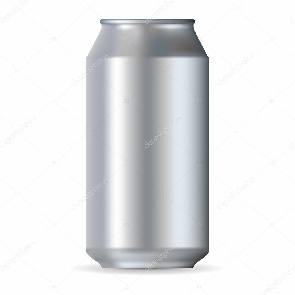 Realistic silver aluminum can