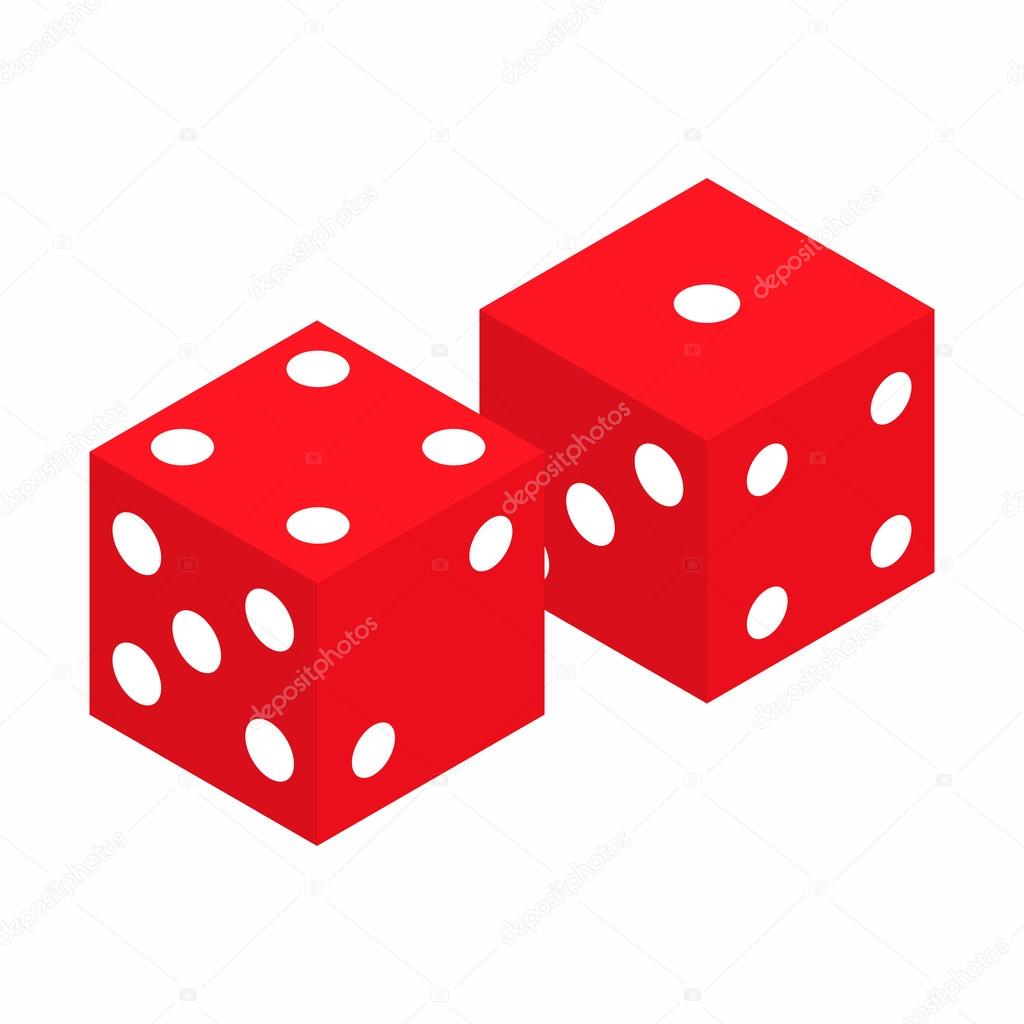 Red dice isometric 3d icon
