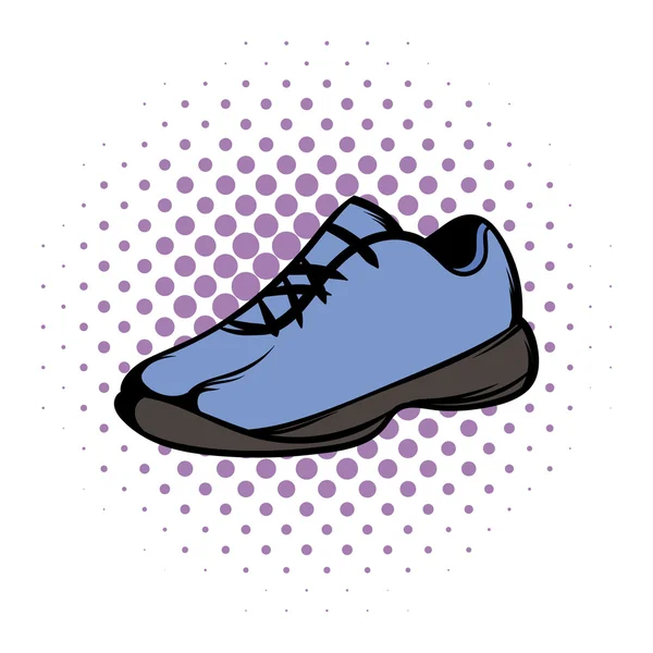 单一的蓝色跑步鞋漫画 — 图库矢量图片