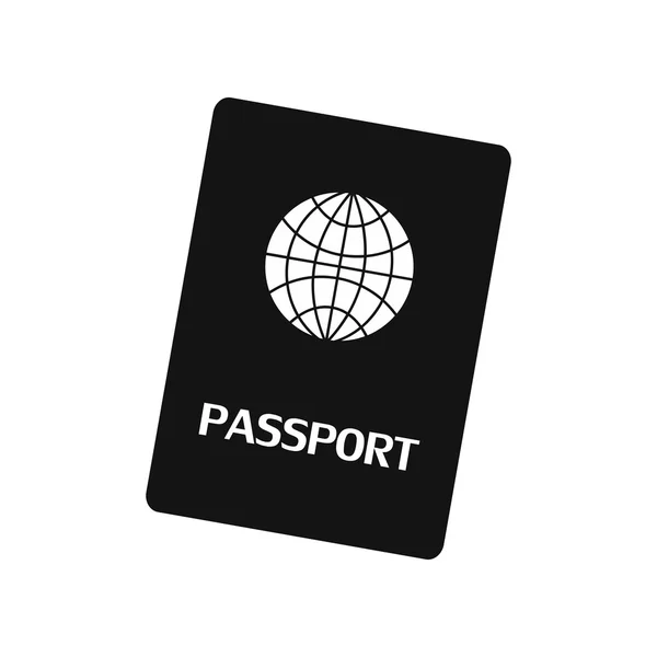 Passport siyah basit simgesini — Stok Vektör