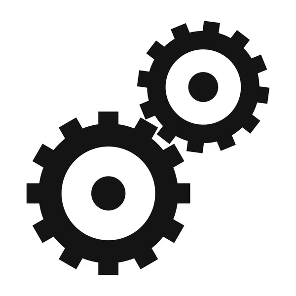 Gear wheels black simple icon — Stock Vector