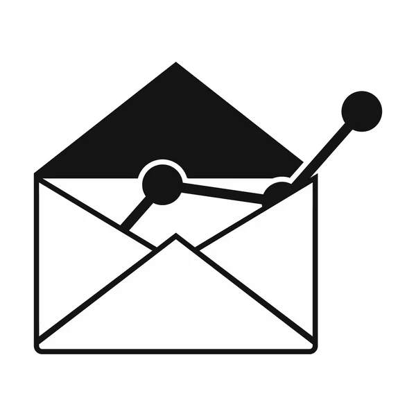 Concepto de correo electrónico negro icono simple — Vector de stock