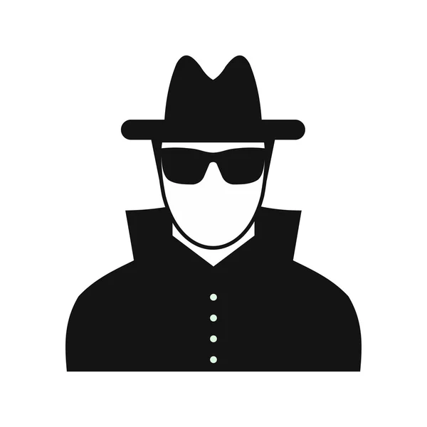 Mann mit schwarzer Sonnenbrille und schwarzem Hut — Stockvektor