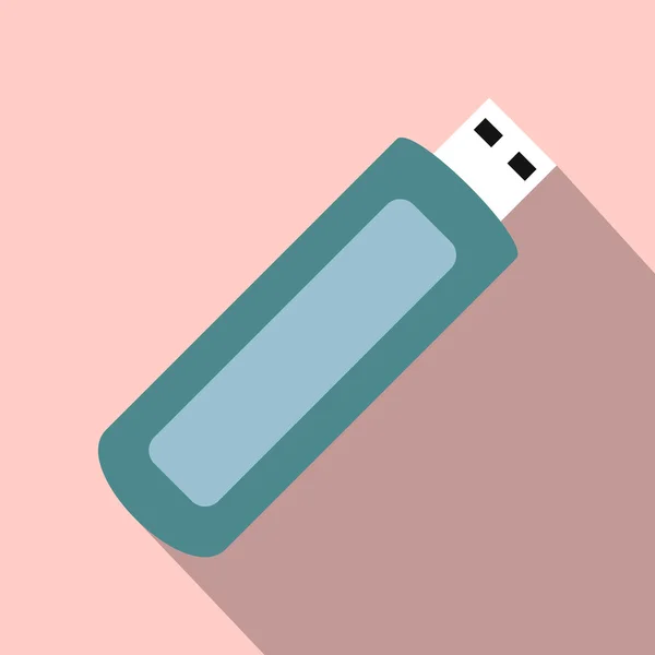 USB Flash Drive Ícone plano —  Vetores de Stock