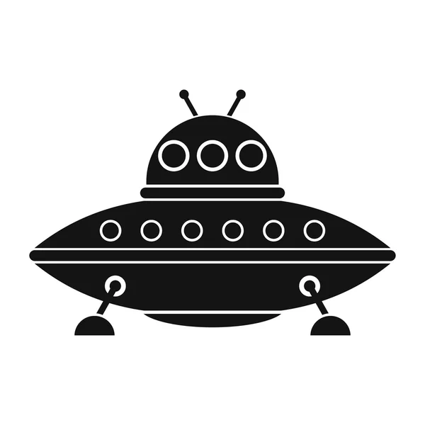 UFO zwarte eenvoudige pictogram — Stockvector