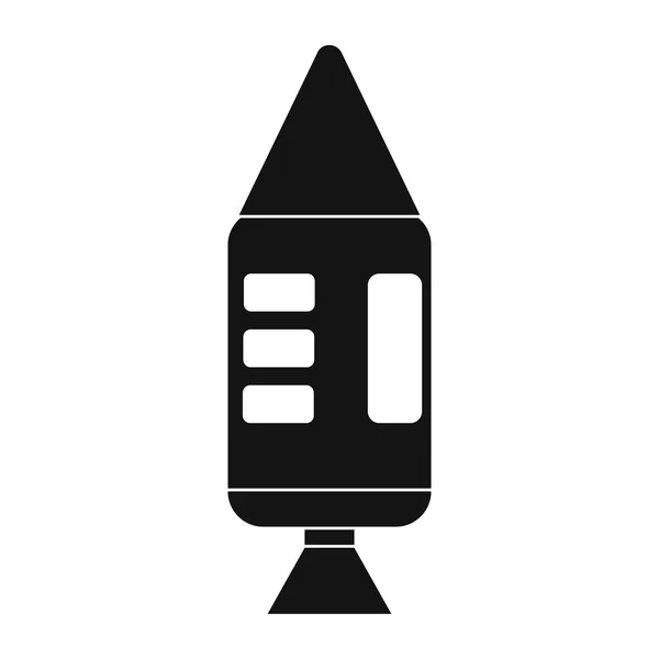 Nave espacial negro icono simple — Vector de stock