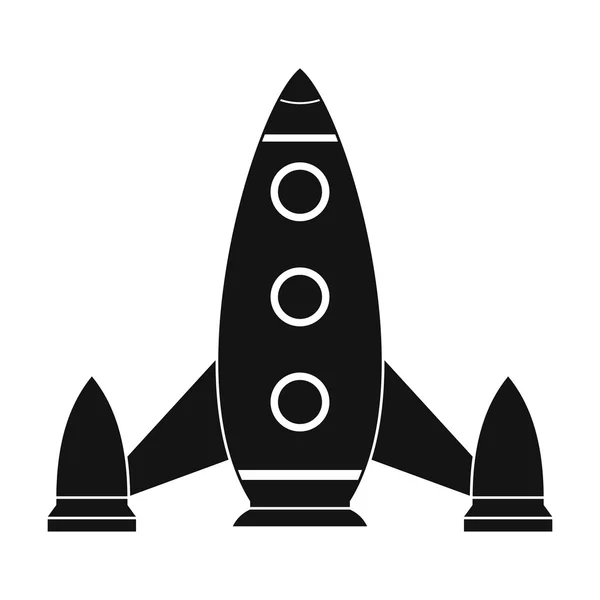 Espacio cohete negro icono simple — Vector de stock