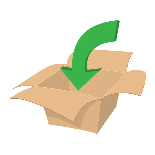 Ícone de desenho animado caixa de papelão em branco — Vetor de Stock