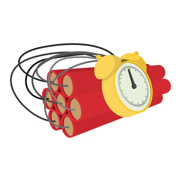 Bomb with clock timer cartoon icon — Stock Vector
