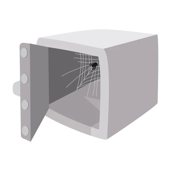 Caja fuerte de seguridad con puerta abierta icono de dibujos animados — Archivo Imágenes Vectoriales