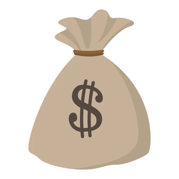 Χρήματα σακούλα ή sack εικονίδιο καρτούν — Διανυσματικό Αρχείο