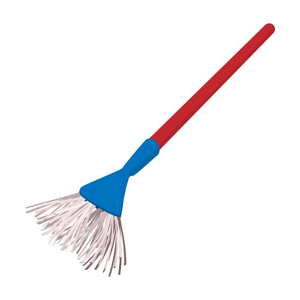 Plastic broom cartoon illustration — Stock Vector