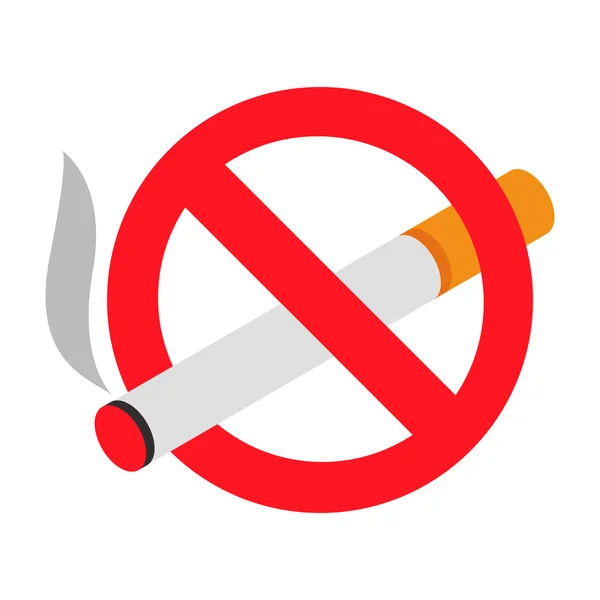 Žádné kouření 3d izometrické ikony — Stockový vektor