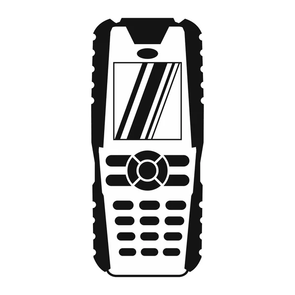 Mobiltelefon fekete egyszerű ikon — Stock Vector