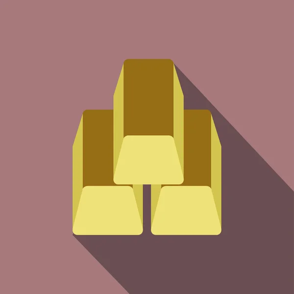 Barras de oro icono plano — Vector de stock