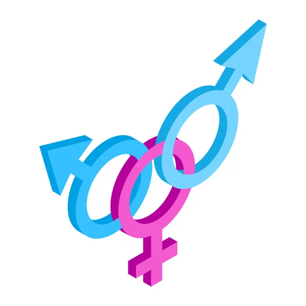 Transgender sign isometric 3d icon — Stock Vector