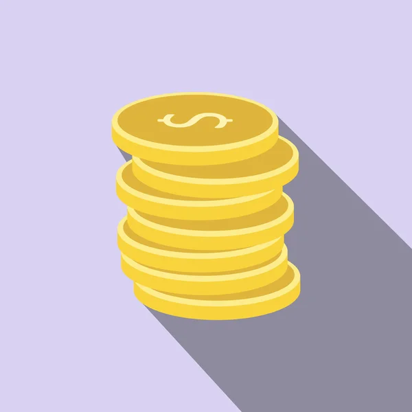 Stapel van goud munten platte pictogram — Stockvector