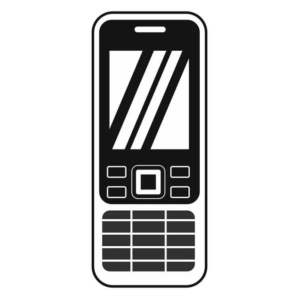 Mobiltelefon fekete egyszerű ikon — Stock Vector
